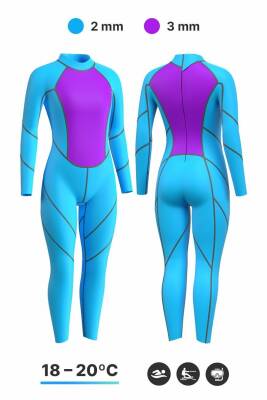 Mad Wave Kadın Wetsuit OPNWTR HYDROSTAR DSSS FLS L - 4