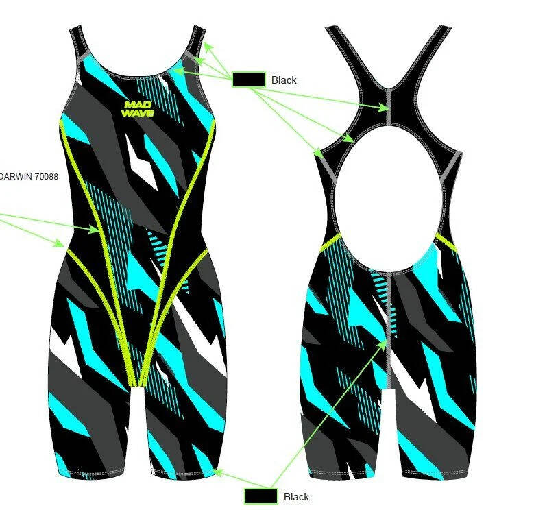 Mad Wave Kız Çocuk Mayosu antichlor Kneeskin junio - 1