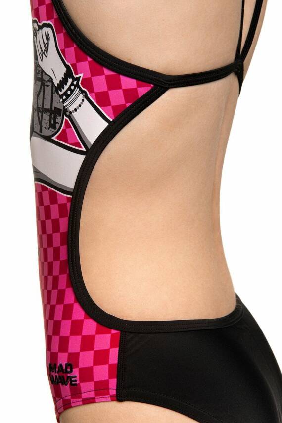 Mad Wave Kız Çocuk Mayosu Flare Anti-klor K6, Pemb - 4